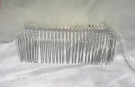 4.5" metal comb for wedding veil