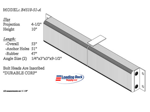 4.5 x 10 x 51    Durable Extra Length Dock Bumper