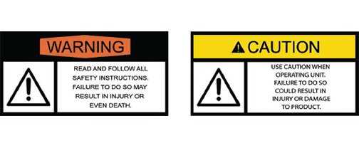 Leveler warning labels