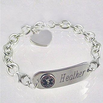 ... - Petite Sterling Silver Oval Link Medical ID Bracelet - Detachable