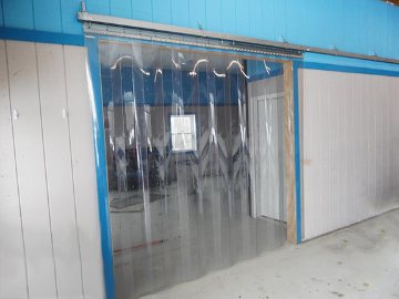 Assembled Strip Door with rolling hardware