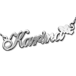 Sterling Silver Name Necklace with multi hearts
