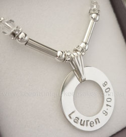 hand stamped silver pendant - sparkle