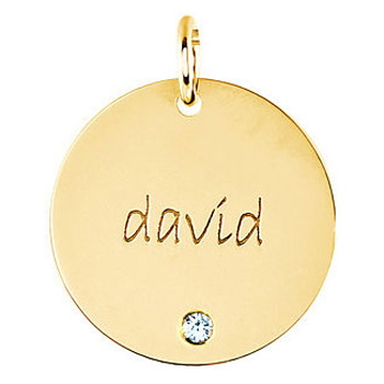 posh mommy gold 19mm disc pendant with birthstone