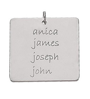 posh mommy square engraved mother pendant
