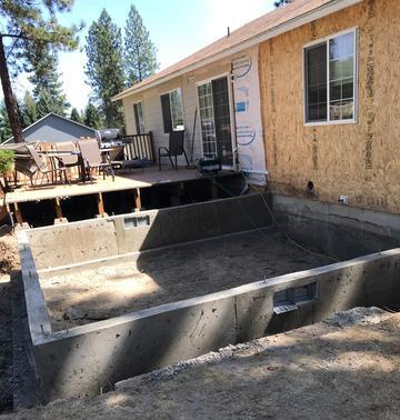 Concrete foundation work Spokane remodel Home addition