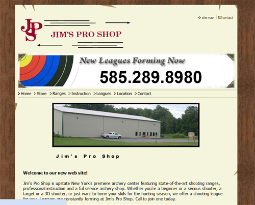 Jim's Pro Shop Website