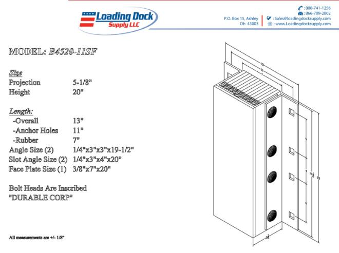 Steel Faced Dock Bumper B4520-11-SF