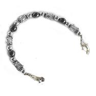 Calming hematite, sterling silver and clear crystal interchangeable strand.