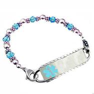 Brilliant Moves beaded strand with medical alert tag free engraving 90-day guarantee