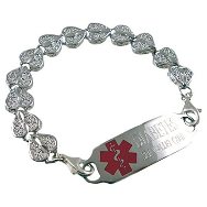 Stainless Heart Medical ID Bracelet