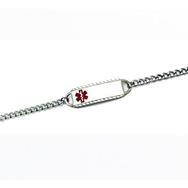 curb link stainless medical id anklet engraved medical tag