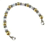 Golden Crystals beaded strand for medical bracelet, tag sold separately
