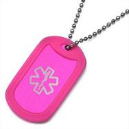 Hot Pink Pop of Color medical id dog tag silencer