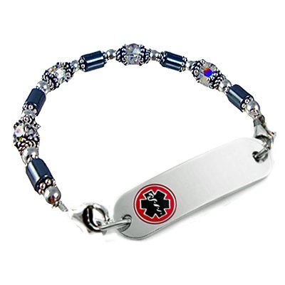 medical petite hematite bracelets alert bracelet jewelry serenity womens creative engraved stylish
