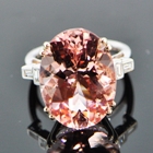 flamingo pink morganite in whiote gold with diamonds