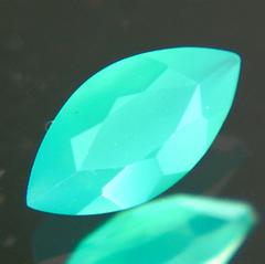 untreated neon blue-green chrysoprase in marquise cut