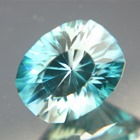 unheated blue-green zircon with white zones from Cambodia in precision cut