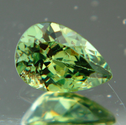 fine green demantoid with diamond luster