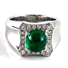 white gold and diamonds with four carat unoiled carats Zambian emerald 