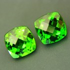 matching pair of certified untreated peridots in highest quality