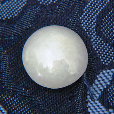 untreated white jade type A round cabochon double sided