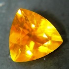 untreated faceted fire opal in trillion precision cut