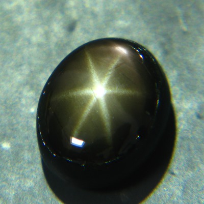 untreated natural black star-sapphire from Sri Lanka over two carat with excellent star