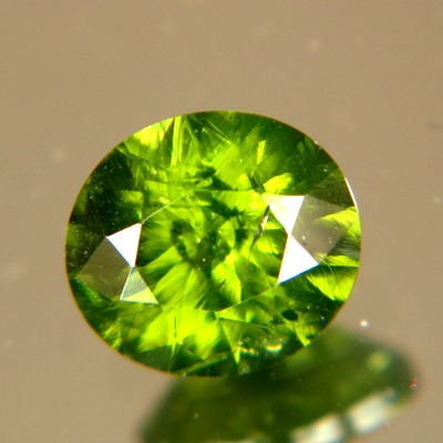 unheated grass-green zircon from Sri Lanka in oval precision cut