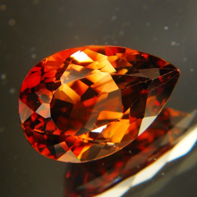 dark topaz free of treatments, deep golden orange gem, over ten carats
