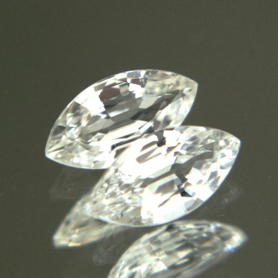 Pure white pair of African sapphire