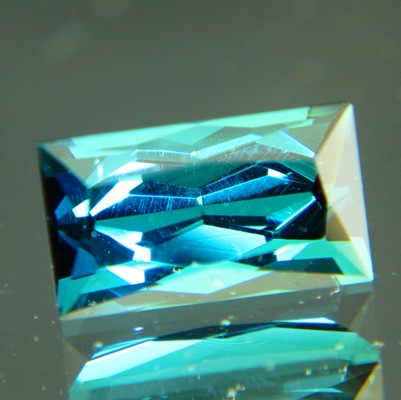 Deep green blue rectangular Mozambique indicolite