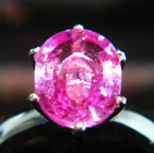 pink unheated sapphire set in a six prongs gold ring