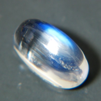 exceptional blue sheen in long cabochon colorless moonstone untreated natural from Sri Lanka