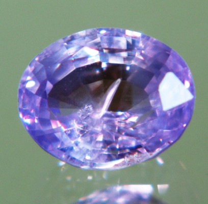 Bright lavender purple sapphire