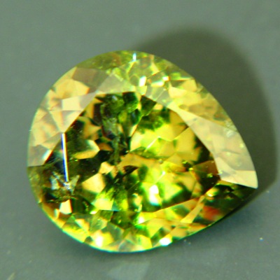 pear shaped demantoid from namibia over 4 carats