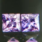 Violet purple pair of African sapphire