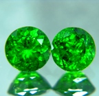 pair of pure green certified russian demantoids