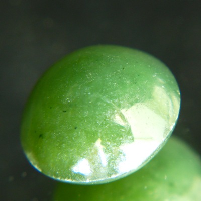 untreated deep pure green jade type A round cabochon double sided