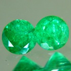pair round zimbabwe emeralds brilliant cut 