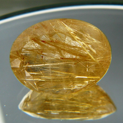 yellow needles in quartz rutilated 