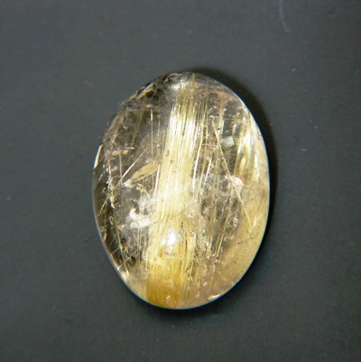 untreated natural rutile yellow colorless single cabochon near 20 carats