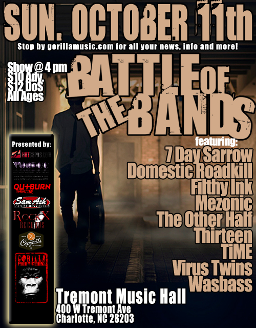 What's up Charlotte? Come show your boy(MEZONIC) support at this Battle of the Bands Competition. Order NOW $10 ADV tickets!!