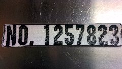 REGISTRATION NUMBERS FOR BOATS - Documented Vessel Plate