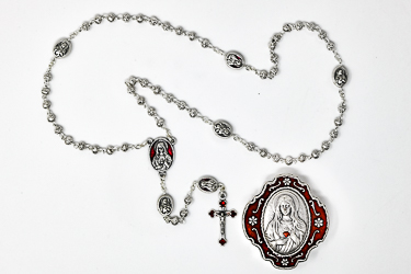 Immaculate Heart of Mary Metal Rosary.
