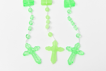 10 Plastic Green Rosary Beads.