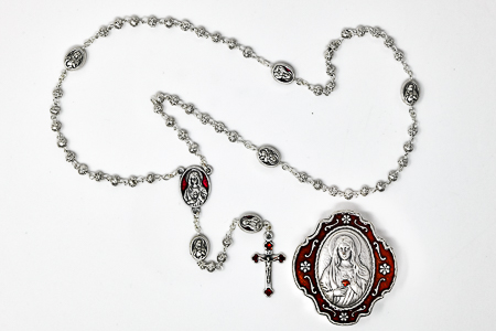 Immaculate Heart of Mary Metal Rosary