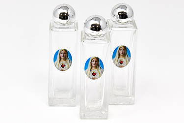 Our Lady of Fatima Glass Holy Water Bottle.