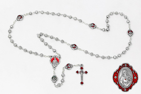 Sacred Heart of Jesus Metal Rosary