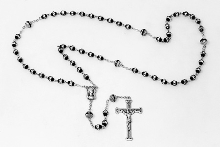 Virgin Mary Silver Rosary.